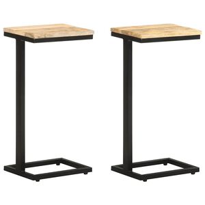 vidaXL Sidebord 2 stk 31,5x24,5x64,5 cm grovt mangotre