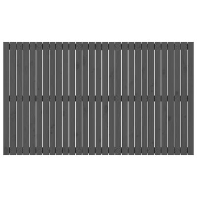 vidaXL Veggmontert sengegavl grå 185x3x110 cm heltre furu