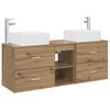 vidaXL Baderomsskapsett 3 stk. Artisan eik 129 x 41 x 80 cm