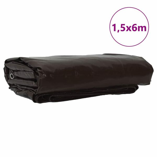 vidaXL Presenning 650g / m&sup2; Brun 1,5 x 6 m Lerret med PVC-belegg