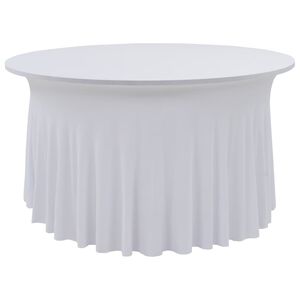 vidaXL Elastisk bordduk med skj&oslash;rt 2 stk 150x74 cm hvit
