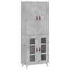 vidaXL Highboard betonggr&aring; 69,5x34x180 cm konstruert tre