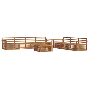 vidaXL Utend&oslash;rs sofa-sett 8 stk. Naturlig Solid akasietre