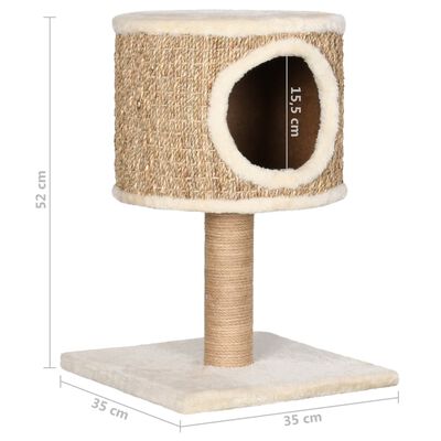 vidaXL Kattetre med kattehus og klorestolpe 52 cm sjøgress