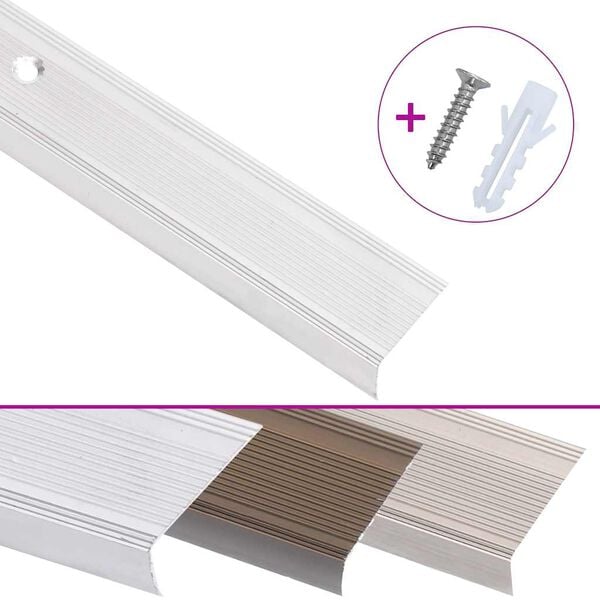 vidaXL Trappeneser L-form 15 stk aluminium 100 cm s&oslash;lv