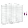 vidaXL Gabionkurver buede 7 stk 200x30x160/180 cm galvanisert jern