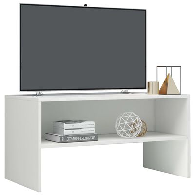vidaXL TV-benk høyglans hvit 80x40x40 cm sponplate