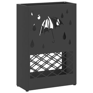 vidaXL Regn paraplystativ Svart 28 x 12 x 41 cm St&aring;l