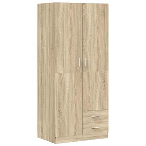 vidaXL Garderobe sonoma eik 80x52x180 cm konstruert tre