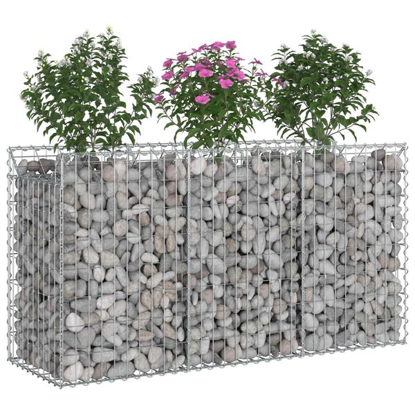 vidaXL Gabion hevet seng s&oslash;lv 150 x 50 x 80 cm Galvanisert St&aring;l