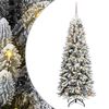 vidaXL Kunstig juletre Hvit 150 cm PVC og plast og st&aring;l og PE