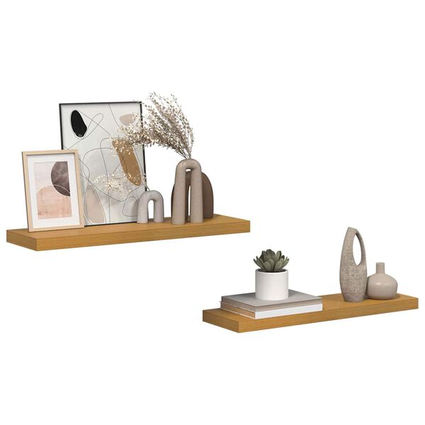 vidaXL Vegghylle 2 pcs Beige 90 x 23,5 x 4 cm Konstruert tre