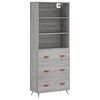 vidaXL Highboard gr&aring; sonoma 69,5x34x180 cm konstruert tre
