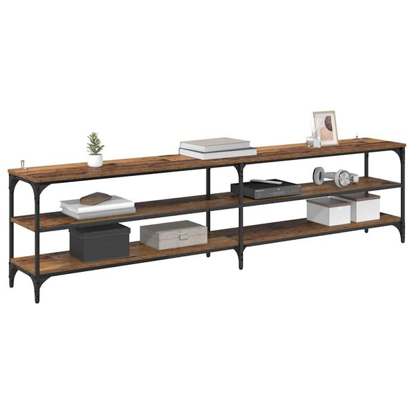 vidaXL TV-skap Gamle tre 200 x 30 x 50 cm Ingeni&oslash;rtre og jern