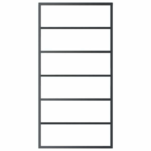 vidaXL Skyved&oslash;r ESG-glass og aluminium 102x205 cm svart