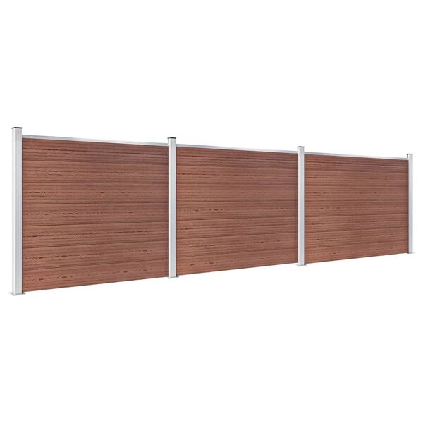vidaXL Gjerdepanelsett WPC 526x146 cm brun