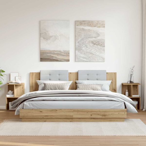 vidaXL Nattbord 2 stk artisan eik 35x35x55 cm konstruert tre