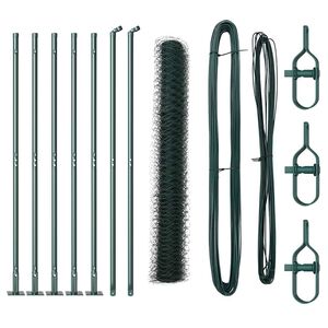 vidaXL Sekskantet gjerde med betongbase 10 x 1,2 m PVC-belagt st&aring;l