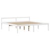 vidaXL Seniorseng med hodegavl hvit 200x200 cm heltre furu