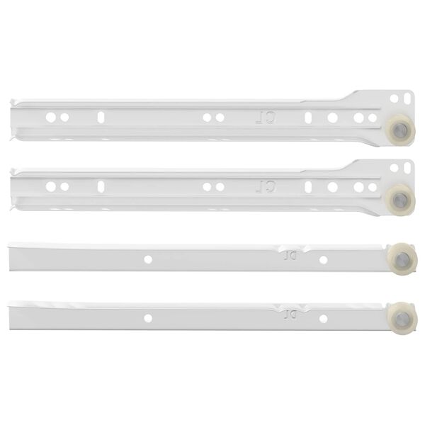 vidaXL Skuffeskinne 2 pcs Hvit 250 mm St&aring;l