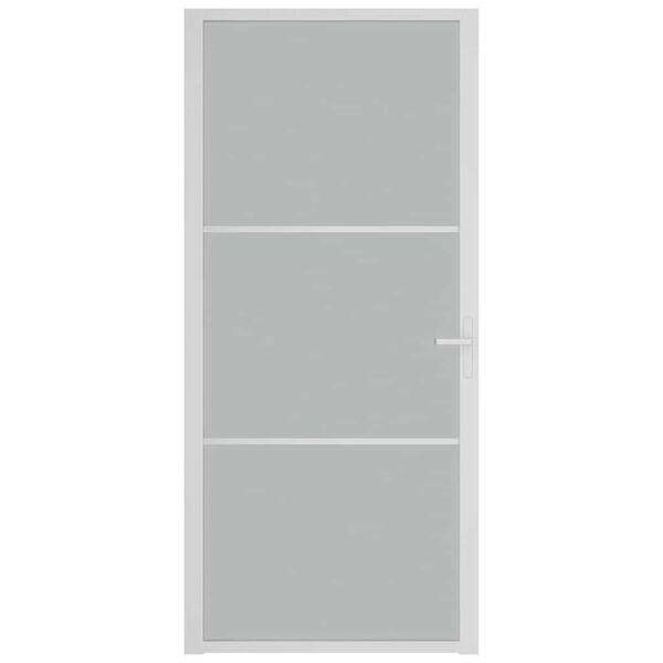 vidaXL Innerd&oslash;r 93x201,5 cm hvit matt glass og aluminium