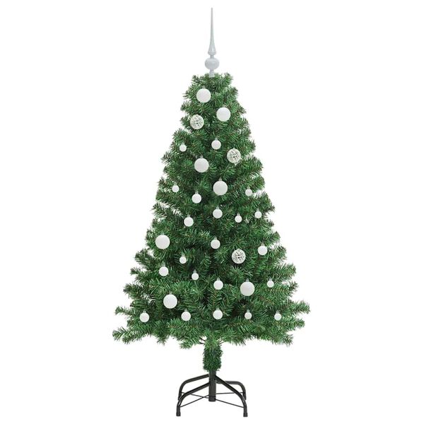 vidaXL Kunstig juletre med 150 LED gr&oslash;nn 150 cm PVC og St&aring;l og Plast