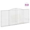 vidaXL Gabionkurver buede 10 stk 400x30x180/200 cm galvanisert jern