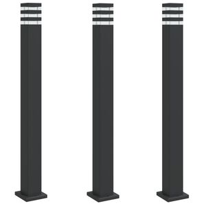 vidaXL Utend&oslash;rs gulvlamper 3 stk svart 110 cm aluminium