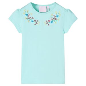 T-skjorte for barn lyse aqua 128
