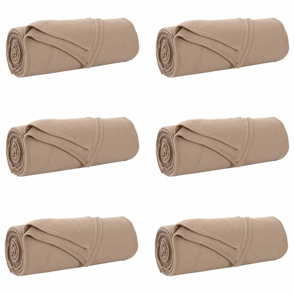 vidaXL Kastepledd 6 pcs Kamel 210 x 140 cm Fleece