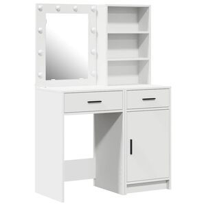 vidaXL Dressingbordsett med LED 2 stk. Hvit Konstruert tre