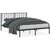 vidaXL Sengeramme i metall med sengegavl svart 150x200 cm