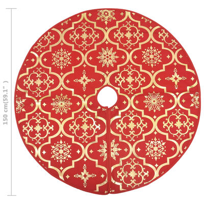 vidaXL Luksus juletreskjørt med sokk rød 150 cm stoff