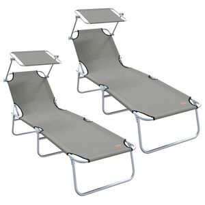 vidaXL Solstol 2 stk. Polyester Gr&aring;
