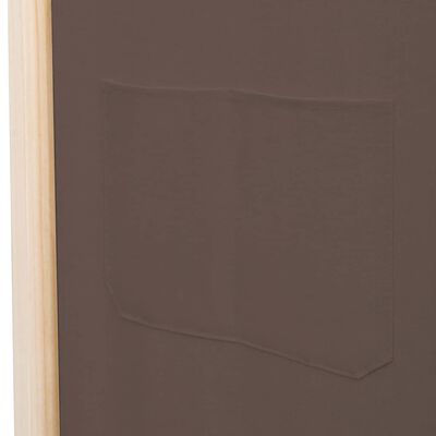 vidaXL Romdeler 6 paneler brun 240x170x4 cm stoff