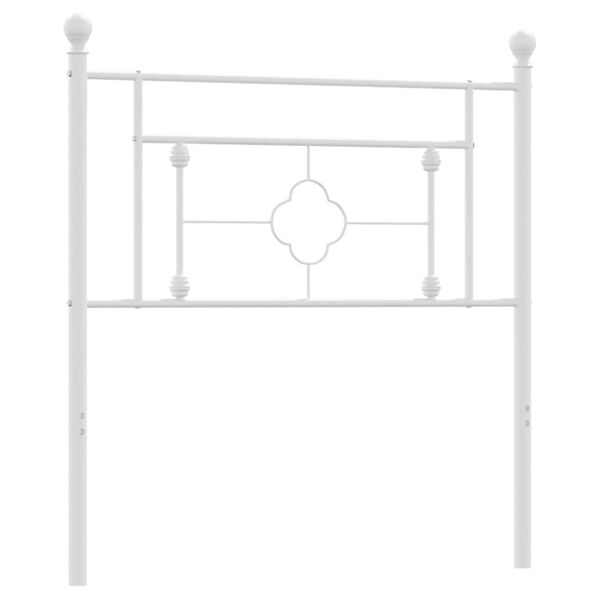 vidaXL Sengegavl i metall hvit 90 cm