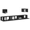 vidaXL TV-benksett 7 pcs Svart Eik 100 x 30 x 30 cm Konstruert tre