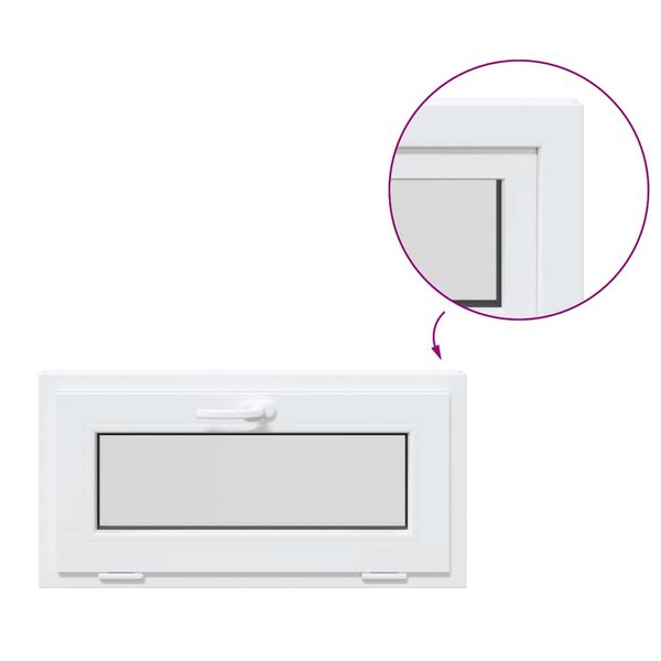 vidaXL Kjellervindu RISOR 80x40 cm vipp 2 glass hvit