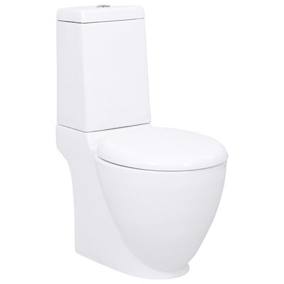 vidaXL WC keramisk toalett bad rundt vannføring på bunnen hvit