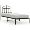 vidaXL Sengeramme i metall med hodegavl svart 90x200 cm