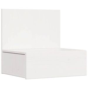 vidaXL Nattbord med skuff Hvit 42 x 32,5 x 40 cm Heltre furu
