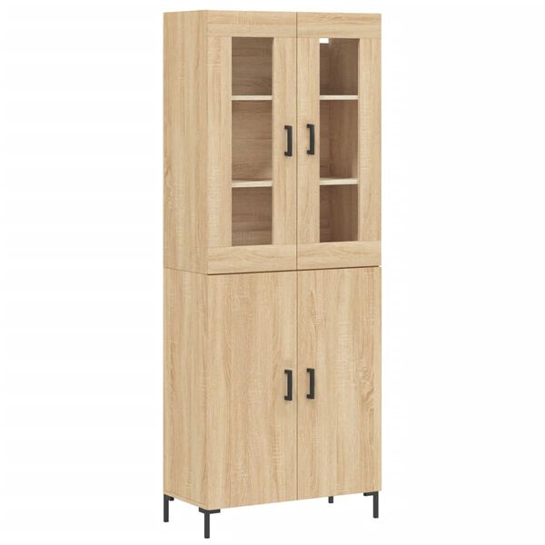 vidaXL Highboard sonoma eik 69,5x34x180 cm konstruert tre