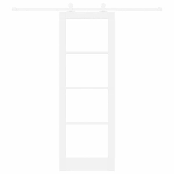 vidaXL Skyved&oslash;r ORKDAL Hvit 73,5 x 211 cm Massivt furutre og glass