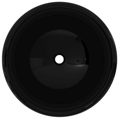 vidaXL Servant keramisk rund svart 40x15 cm