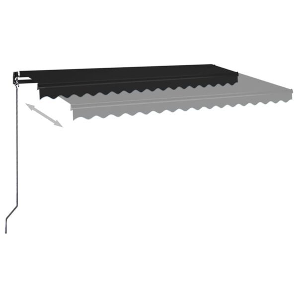 vidaXL Manuell uttrekkbar markise med LED 400x350 cm antrasitt