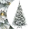 vidaXL Kunstig juletre med 300 LED med stativ Hvit 180 cm PE og PVC
