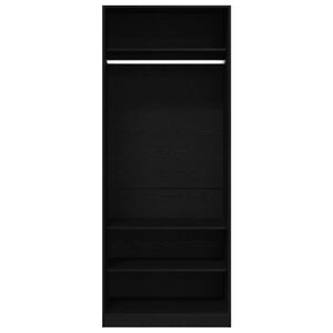 vidaXL Garderobeskap Svart eik 80 x 50 x 200 cm Konstruert tre