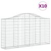 vidaXL Gabionkurver buede 10 stk 200x30x100/120 cm galvanisert jern