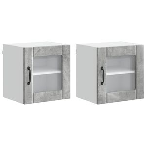 vidaXL Kj&oslash;kkenskap Lucca 2 pcs Betonggr&aring; 40 x 31 x 40 cm