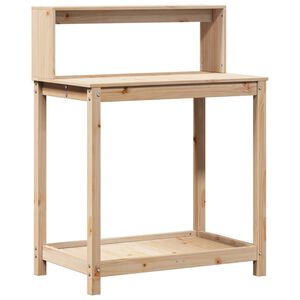 vidaXL Pottebord med hyller 82,5x50x109,5 cm heltre furu